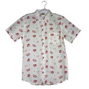 Disney Pixar Toy Story 4 Pizza Planet Button Down Shirt Mens Medium Pocket